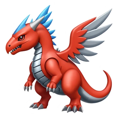 Skarmory-Salamence-Guilmon-Rhyperior-Herdier-fusion (full body) sticker