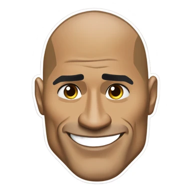 "A cartoonish, exaggerated sticker of Dwayne 'The Rock' Johnson’s head with an over-the-top funny expression. Make his eyebrows extra raised, his muscles absurdly popping, and maybe even a tiny flexing bicep coming out of his forehead. Add a silly catchphrase like ‘Can You Sniff This Sticker?!’ or ‘Eyebrow Power Activated!’ for extra humor. Bright, bold colors and a slightly goofy, caricature-like style!" sticker