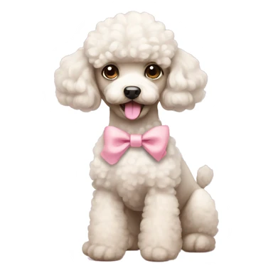 Cute poodle with light pink bow sticker