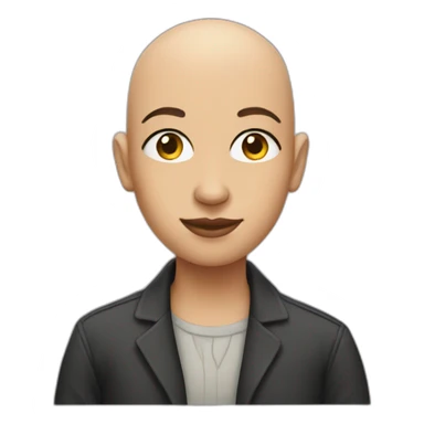bald ass nonbinary writer sticker