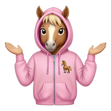 Horse with pink palm puff hoodie  sticker