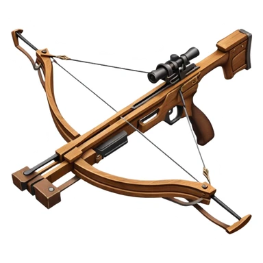 wooden crossbow, no scope sticker