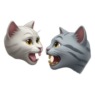 A little cat bites another cat sticker