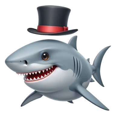 shark with tophat sticker