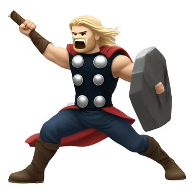 thor smashing the hammer to the ground and hav ng an explosion around the hammer sticker