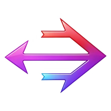 color gradient between red and purple glitter arrow left sticker