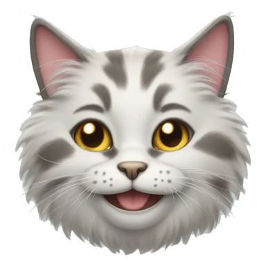Fluffy cat smiling  sticker