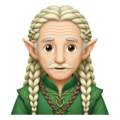 elves with braided hair old man sticker