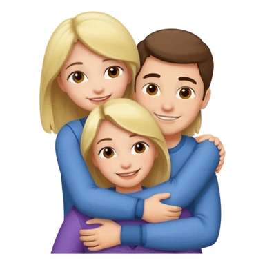 girl with normal girl size boobs hugging two guys sticker