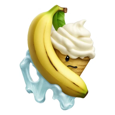 Banana dipped in ice cream sticker