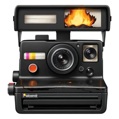 Polaroid camera printing a burnt photo. sticker