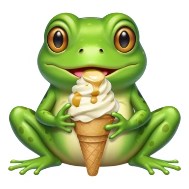 dondurma yiyen kurbağa sticker