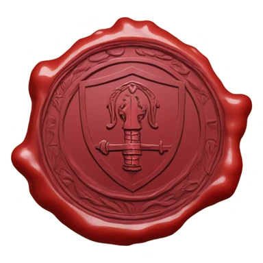 knight wax seal red circle sticker