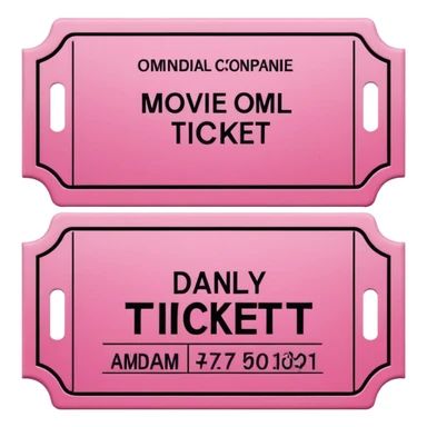 Pink Movie ticket  sticker