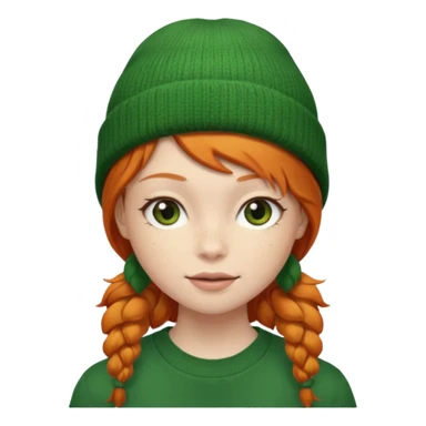  ginger girl with a green beanie sticker