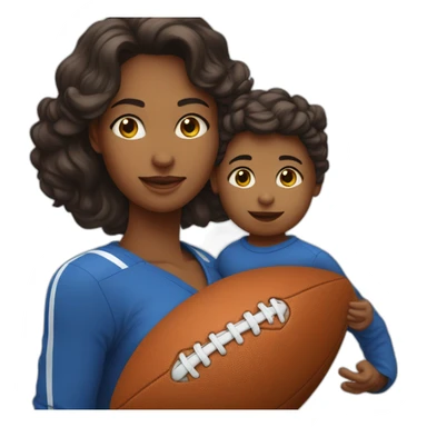 une femme qui joue au football avec un bébé sticker