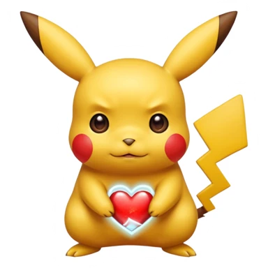 Un Pikachu rouge qui et triste avec des éclairs  sticker