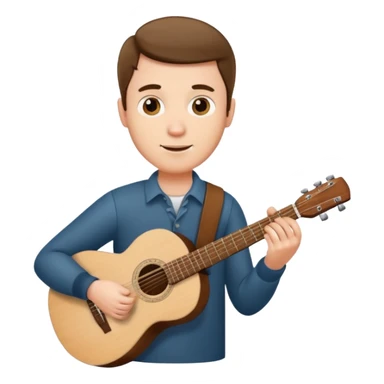 man holding guitar sticker