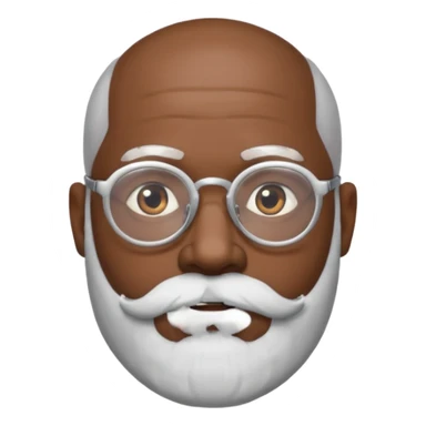 bald headed silver beard black man glasses sticker