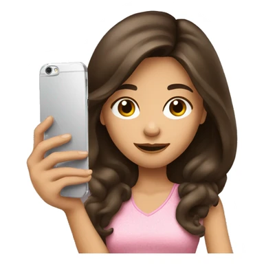 Brunette Girl taking selfie with her phone sticker