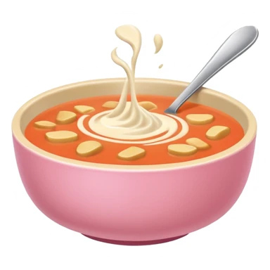 yummy soup in pink bowl sticker