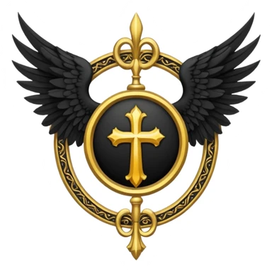 holy saint emblem with black wings lucifer sticker