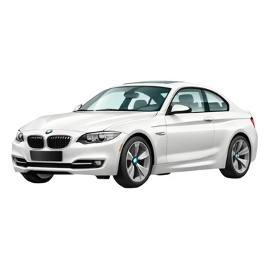 fancy white BMW car driving towards right side sticker