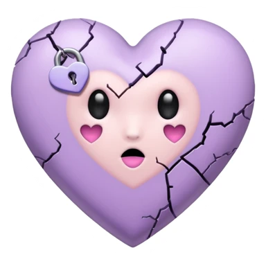 pastel goth heart with pastel lock sticker