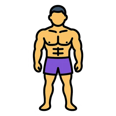 athletic muscular male body type, standing sticker