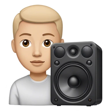 Person with music speaker  sticker