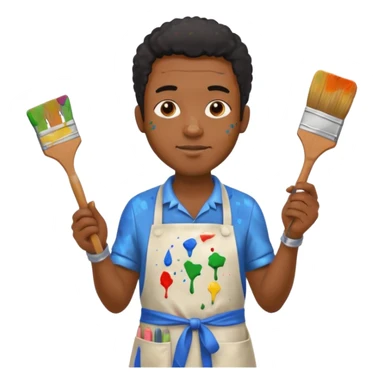 Ceramic Painter black man sticker