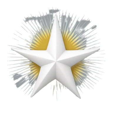 a white five-pointed star radiating from itself sticker