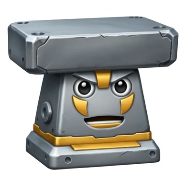 Anvil with a face sticker