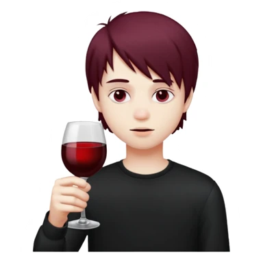 Bebendo vinho emo adolescente masculino sticker