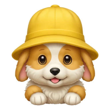puppy yellow dog with hat yellow sticker