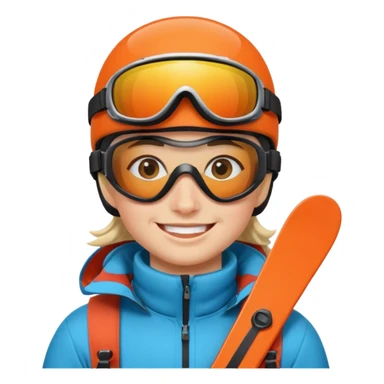 Skier with goggles sticker