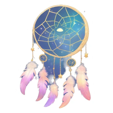 Sparkly moon-and-stars-galaxy-dreamcatcher sticker