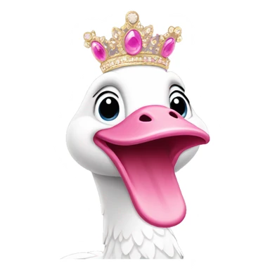 Pink silly goose wearing a tiara and dancing  sticker