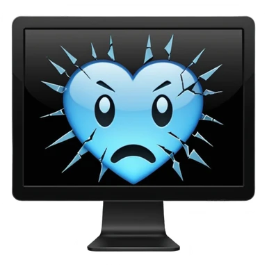 Broken computer monitor with no face  sticker