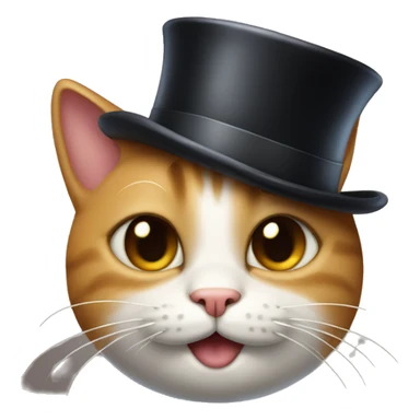 Cat smirking with a top hat sticker