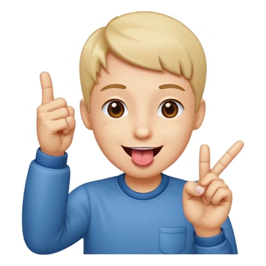 Looking satisfied and putting together your thumb and pointer finger happy tounge out sticker