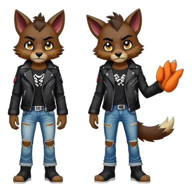 Edgy colorful anthro fursona Fakemon full body sticker