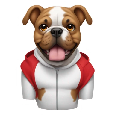 Bull dog wearing red hoodie  sticker
