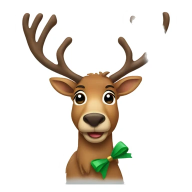 reindeer with a bow sticker