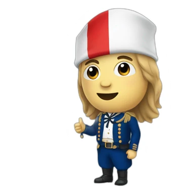 French man with French flag sticker