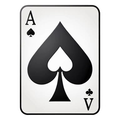 ace of spades playing card symbol, classic emoji style, with a shadow effect sticker