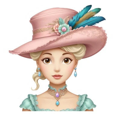 Vintage rococo (hat only) sticker