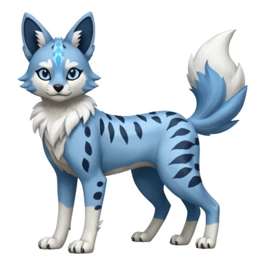 Blue serval-Lycanroc-wolf-fusion-hybrid, full body sticker