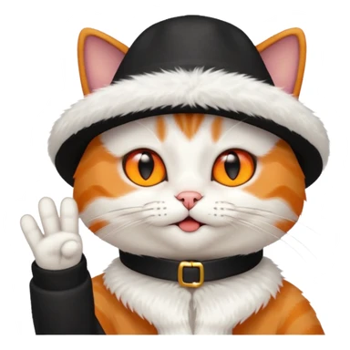 Cat with a hat flipping off sticker