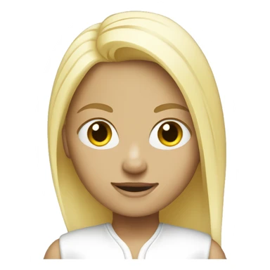 Blond girl with a white car sticker